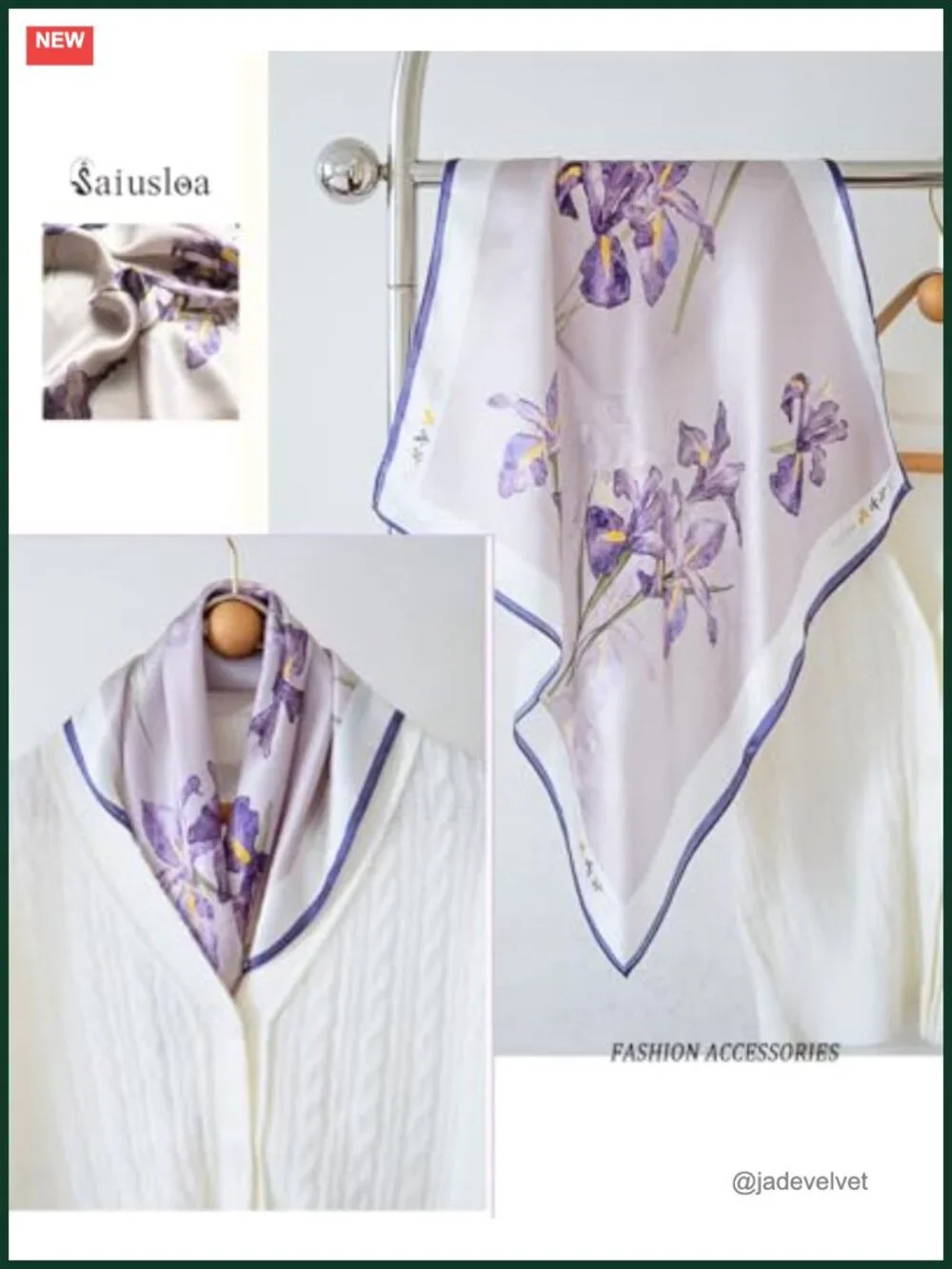 Silk Polyester Square Scarf Fashion Accessory Lightweight Hair Bandana Headwrap
